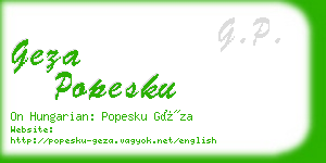 geza popesku business card